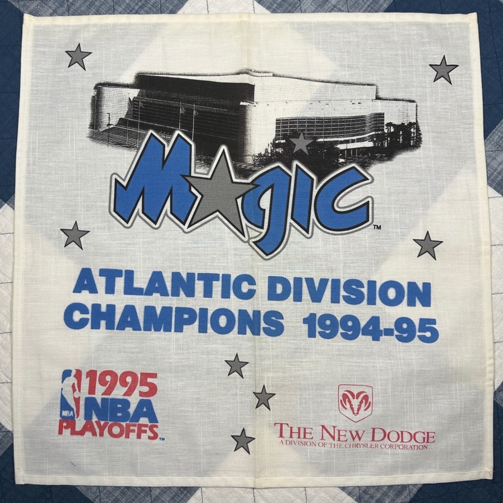 Vintage Orlando Magic 1994-95 Atlantic Division Champions NBA Bandana Shaq Era